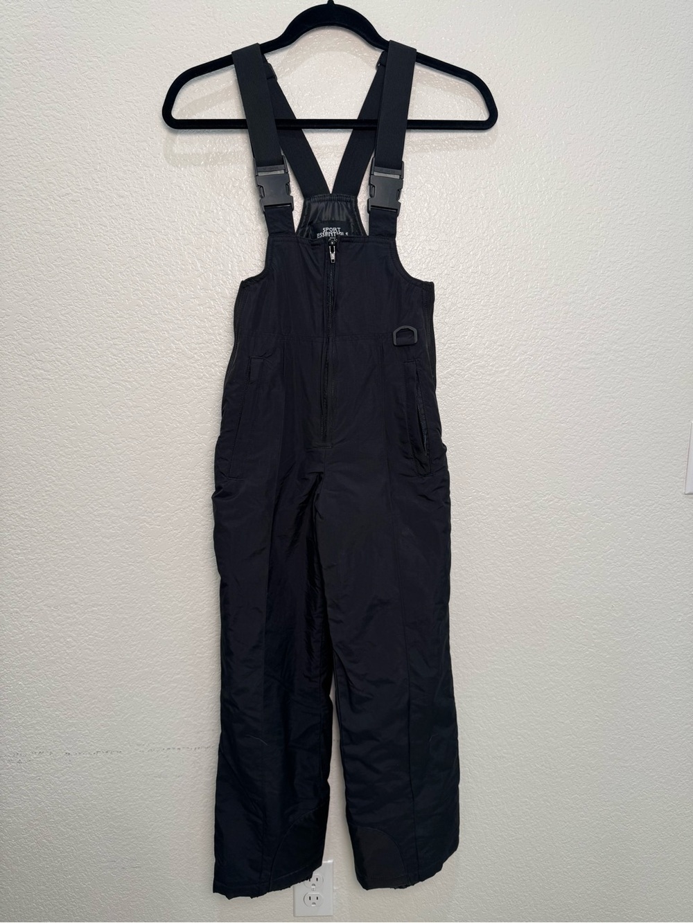 Sport Essentials Kids Size 12 Snow Bib Pants Black Insulated Ski Snowboard